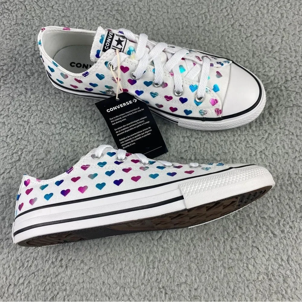 Converse Chuck Taylor All Star Ox Glitter Heart Sneaker Kids' 3y Shoes Low Top